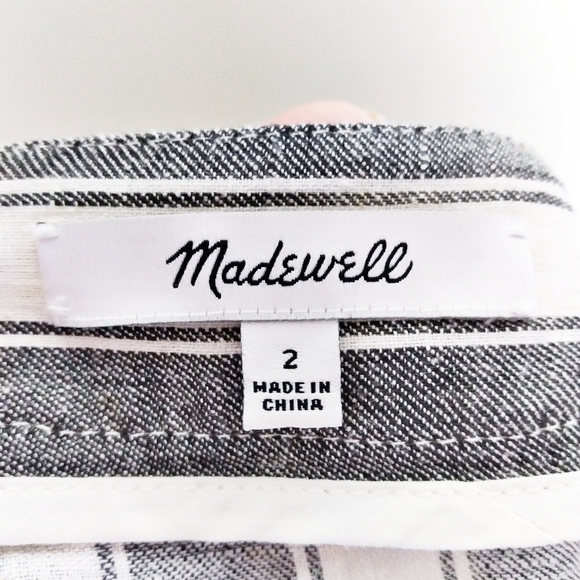 Madewell Striped Linen Blend Lace Up Skirt Size 2 - Picture 6 of 8